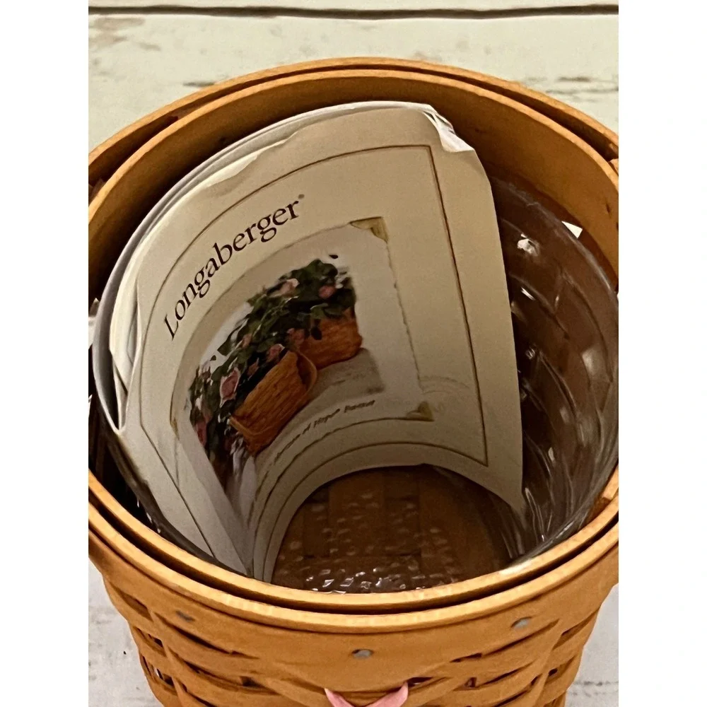 Longaberger Horizon of Hope Basket Natural Pink Ribbon 2001 Small 4.5in